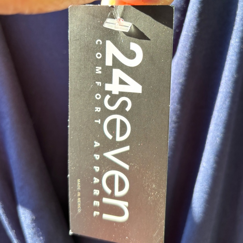 24 seven plus size comfort Apparel short sleeve v-neck faux wrap dress size 1X - Picture 6 of 8